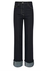 LTS Tall Dark Blue Turn Up Wide Leg Jeans | Long Tall Sally 2