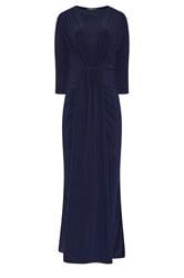 LTS Tall Navy Blue Drape Wrap Maxi Dress