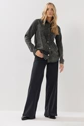 LTS Tall Grey Studded Denim Shirt | Long Tall Sally 2