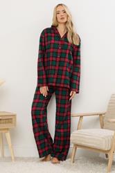 LTS Tall Red & Green Cotton Check Pyjama Set | Long Tall Sally 2
