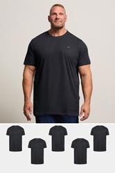 BadRhino Big & Tall 5 PACK Black Extra Long Core T-Shirts | BadRhino 1