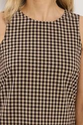 LTS Tall Women's Set Brown Gingham Print Vest Top & Trousers | Long Tall Sally 4