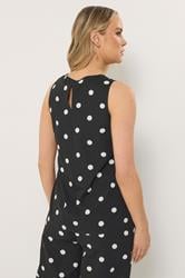 LTS Tall Women's Set Black Polka Dot Print Vest Top & Trousers | Long Tall Sally 2