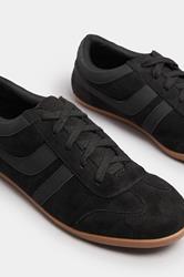Black Low Retro Stripe Trainers In Extra Wide EEE Fit | Yours Clothing 5