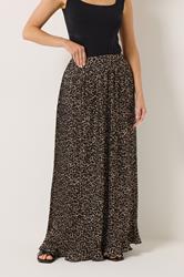 LTS Tall Women's Brown Leopard Print Pleated Maxi Skirt | Long Tall Sally 1