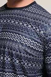 BadRhino Big & Tall Navy Blue Fairisle Pyjama Set | BadRhino 5