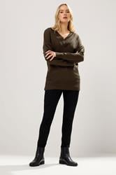 LTS Tall Chocolate Brown Knitted V-Neck Jumper | Long Tall Sally 2