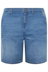 KAM Big & Tall Blue Elasticated Stretch Shorts