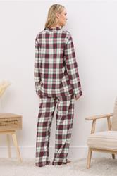 LTS Tall Ivory White & Red Cotton Check Pyjama Set | Long Tall Sally 3