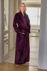 LTS Tall Burgundy Red Super Luxe Maxi Dressing Gown | Long Tall Sally 1