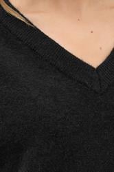 LTS PREMIUM Tall Black Knit V-Neck Jumper | Long Tall Sally 4