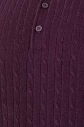 BadRhino Big & Tall Plum Purple Cable Knit Polo Shirt | BadRhino 3