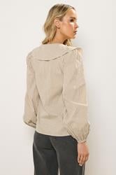 LTS Tall Women's Brown Gingham Check Cotton Collar Shirt | Long Tall Sally 4