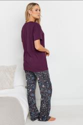 LTS Tall Purple Shine Bright Graphic Pyjama Set | Long Tall Sally 3