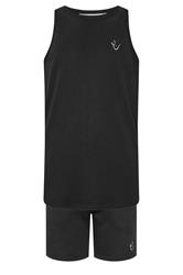 IronRhino Big & Tall Black 'Rest Day' Vest & Short Set
