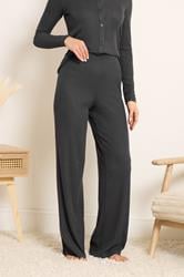 LTS Tall Women's Charcoal Grey Ribbed Wide Leg Trousers | Long Tall Sally  3