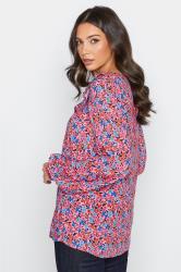Tall Women's LTS Pink Ditsy Floral Square Neck Top | Long Tall Sally 3