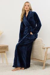 LTS Tall Navy Blue Super Luxe Maxi Dressing Gown | Long Tall Sally 2