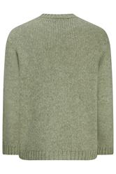 JACK & JONES Big & Tall Seagrass Green Crew Neck Knit Jumper | BadRhino 2