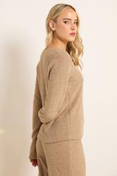 LTS Tall Women's Camel Brown Chenille Cardigan | Long Tall Sally 3