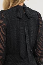 LTS Tall Black Animal Burnout Tie Midi Dress | Long Tall Sally 5