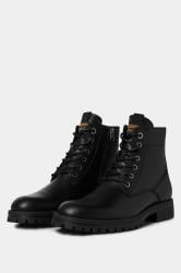 JACK & JONES Big & Tall Black Faux Leather Boots | BadRhino 2