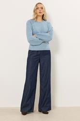LTS Tall Light Blue Knit Balloon Sleeve Jumper | Long Tall Sally 3
