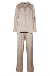 LTS Tall Natural Brown Satin Pyjama Set | Long Tall Sally 5