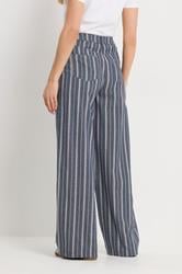 LTS Tall Women's Denim Blue Stripe Cotton Wide Leg Jeans | Long Tall Sally 4