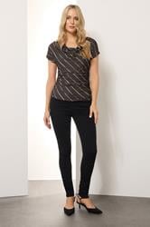 LTS Tall Chocolate Brown Striped Cowl Neck Top | Long Tall Sally 2