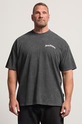 IronRhino Big & Tall Grey Acid Wash Old English T-Shirt | BadRhino 3