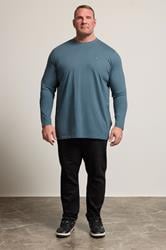 BadRhino Big & Tall Petrol Blue Extra Long Core Long Sleeve T-Shirt | BadRhino 2