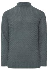 BadRhino Big & Tall Storm Blue Textured Crew Neck Knitted Jumper | BadRhino 5
