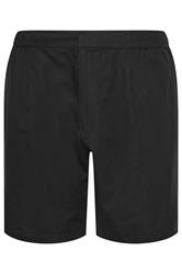 BadRhino Big & Tall Black Cotton Linen Mix Shorts