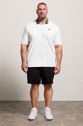 LYLE & SCOTT Big & Tall White Tartan Collar Polo Shirt | BadRhino 1