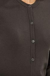 LTS Tall Women's Chocolate Brown Crew Neck Button Cardigan | Long Tall Sally 4