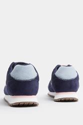 Navy Blue Colourblock Trainers In Extra Wide EEE Fit | Yours Clothing 5