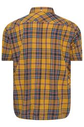 BEN SHERMAN Big & Tall Gold Yellow Check Print Shirt | BadRhino 4
