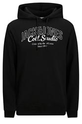 JACK & JONES Big & Tall Black Printed Hoodie | BadRhino 3