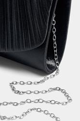 Black Ruched Envelope Clutch Bag | Yours Clothing 5