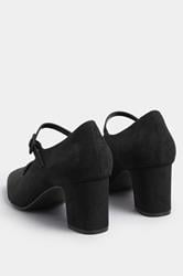 LTS Black Faux Suede Mary Jane Block Heel In Standard Fit | Long Tall Sally 3
