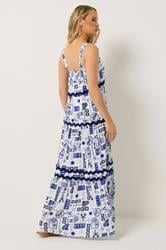 LTS Tall Women's Blue Postcard Print Maxi Dress | Long Tall Sally 4
