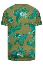 BadRhino Big & Tall Plus Size Mens Khaki Green Tropical Leaf Print T-Shirt | BadRhino 4