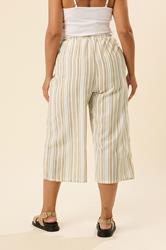 YOURS Plus Size Natural Brown Linen Look Culottes | Yours Clothing 3