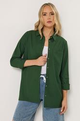LTS Tall Women's Forest Green Long Sleeve Linen Shirt | Long Tall Sally  3