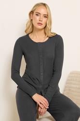 LTS Tall Women's Charcoal Grey Ribbed Cardigan | Long Tall Sally 2