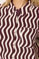 LTS Tall Women's Burgundy Red Wavy Print Shirt | Long Tall Sally 5