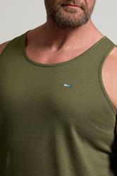 BadRhino Big & Tall Khaki Green Extra Long Plain Vest Top | BadRhino 4