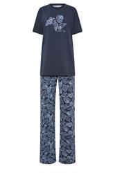 LTS Tall Women's Navy Blue 'Coastal Calm' Slogan Pyjama Set | Long Tall Sally 5