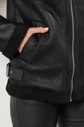 LTS Tall Black Aviator Taped Seam Jacket | Long Tall Sally 5